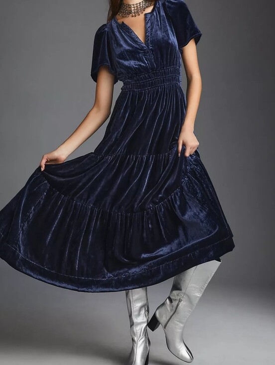Anthropologie Dresses & Skirts - Anthropologie The Somerset Maxi Velvet Dress Size XS
